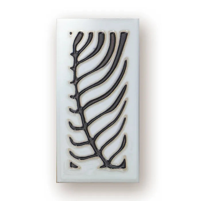 Handmade retro-style ceramic door number plaque with enamel finish, shown with the number 5.