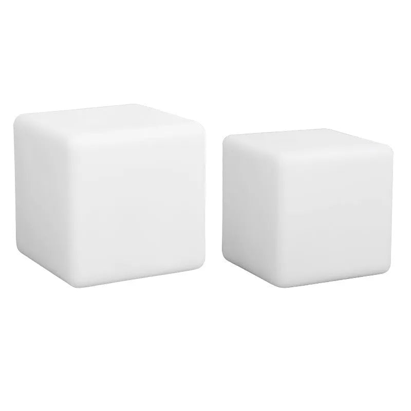 Small square seven-colour LED night light in European style, shown in 60mm and 80mm sizes.