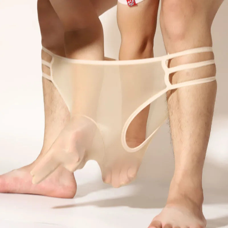 Men's transparent elephant nose shorts in nylon fabric with elastic waistband in multiple colours