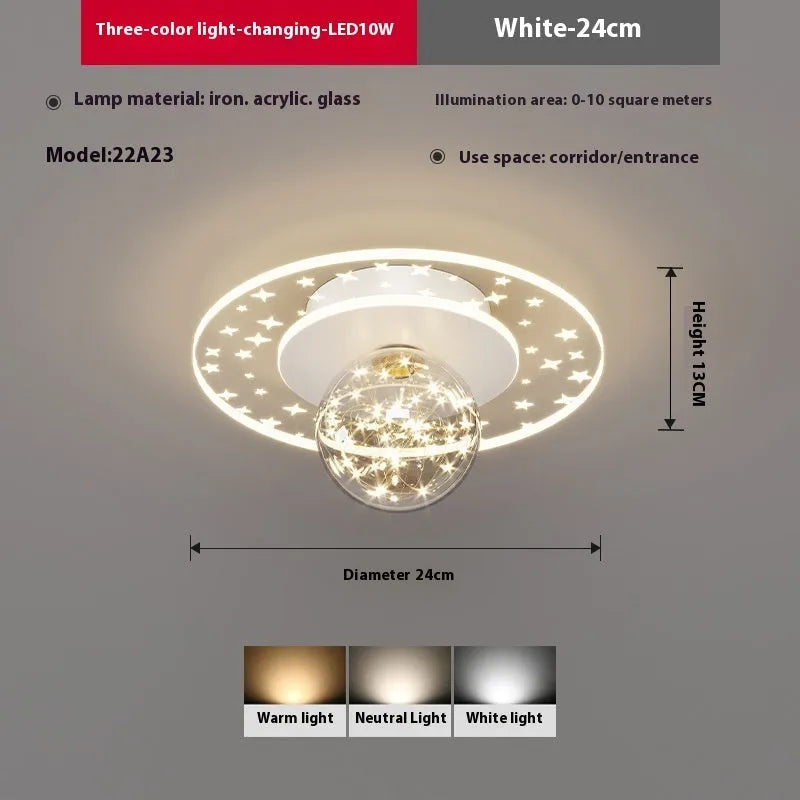 Modern corridor ceiling lamp in black finish with LED light source