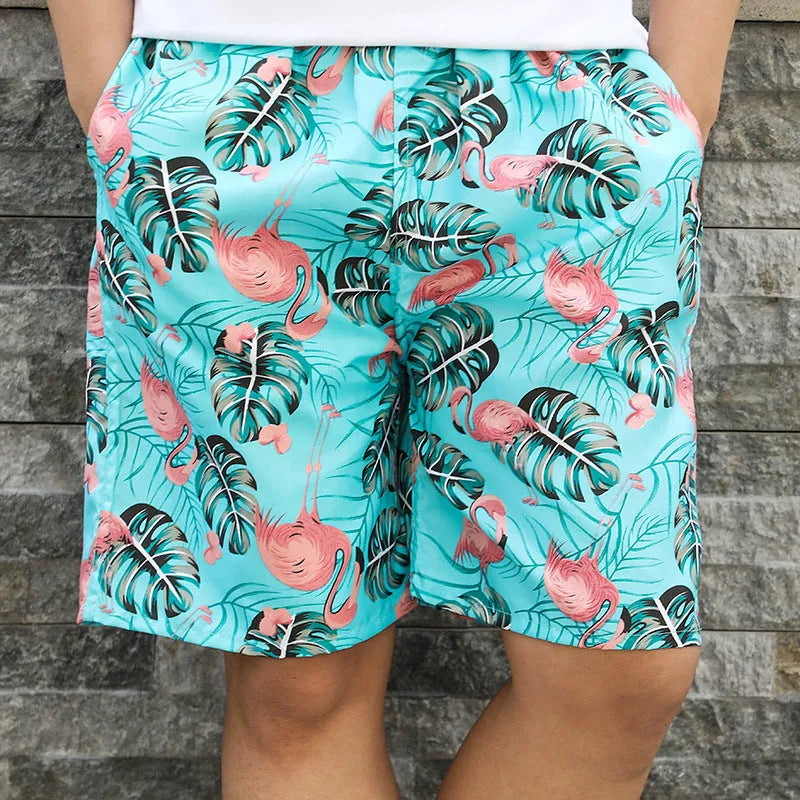Men's floral print swimming trunks in multiple colour variations for pool and beach wear