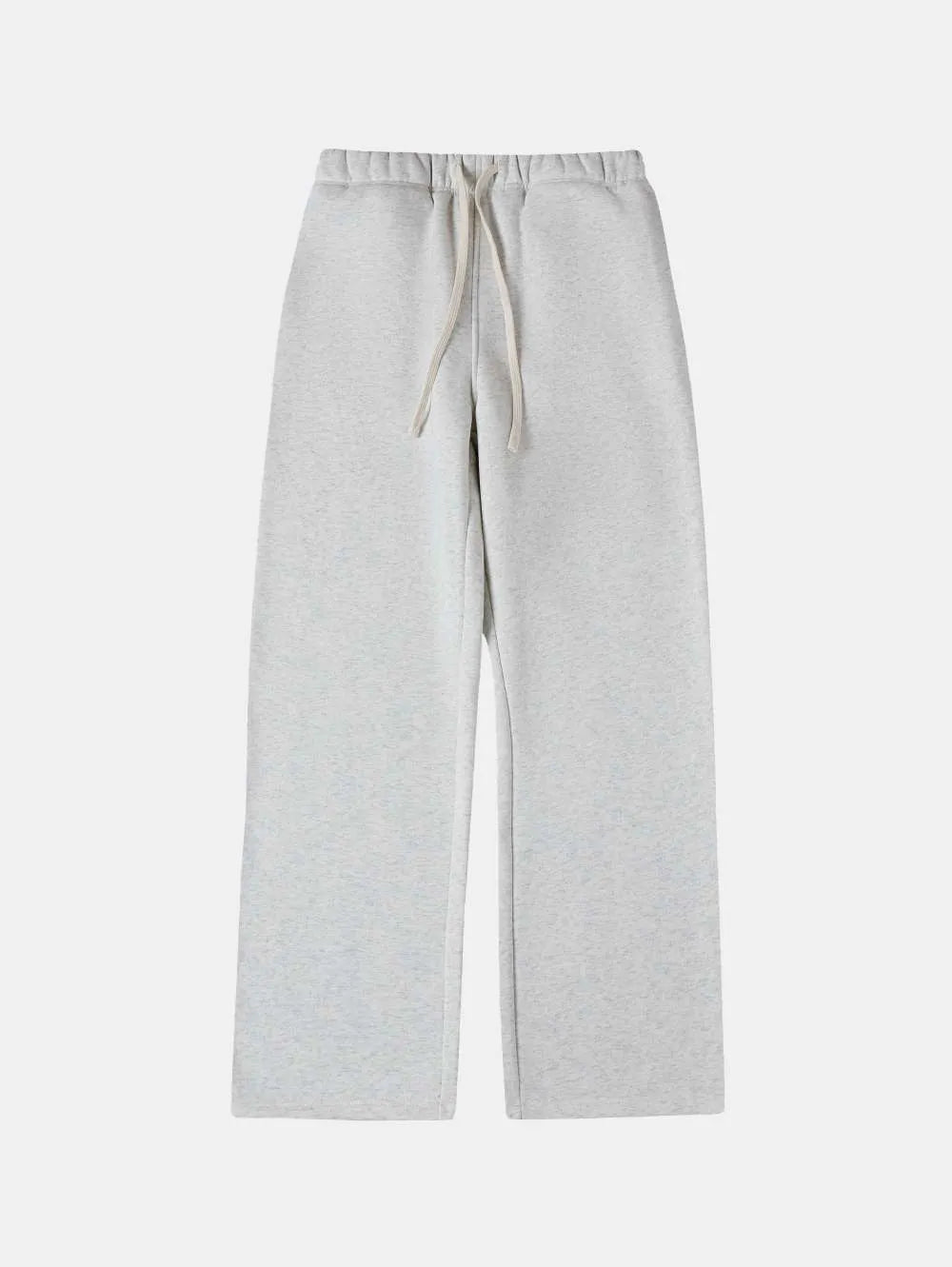 Men's black fleece-lined sweatpants with elastic drawstring waist in loose fit trousers design