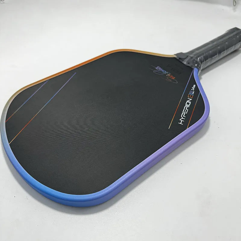 Aurora Hyperion 3s carbon fibre pickleball racket with matte Teflon surface measuring 418x190mm