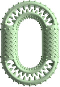 Blue O-ring shaped dog chew toy for aggressive chewers and teeth cleaning