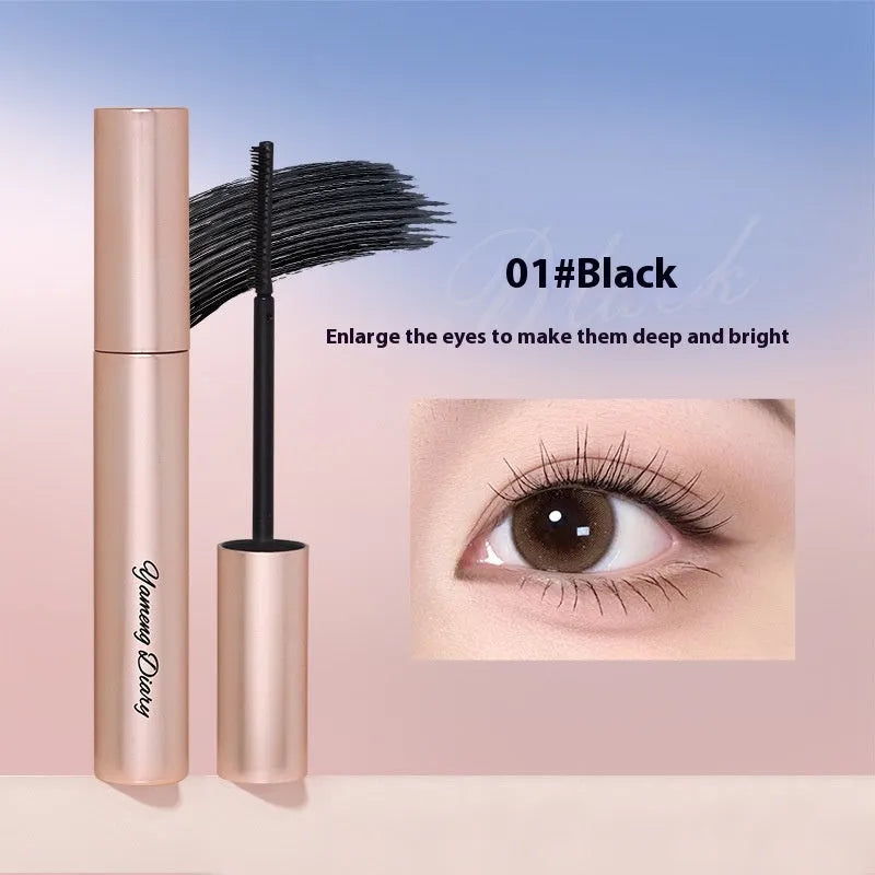 Long curling mascara tube in black and brown colour options for defined eyelashes