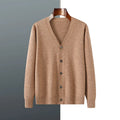 Men's V-neck Andy velvet knitted cardigan coat in loose fitting style