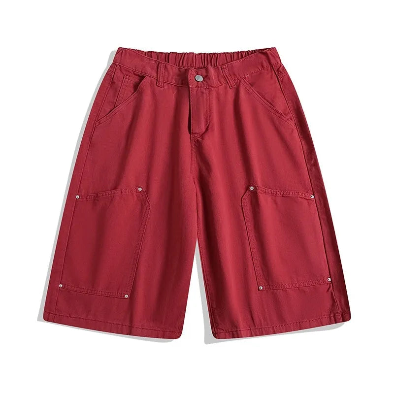 Women's workwear rivet cropped pants in wide-leg design showing apricot colour option with mid waist