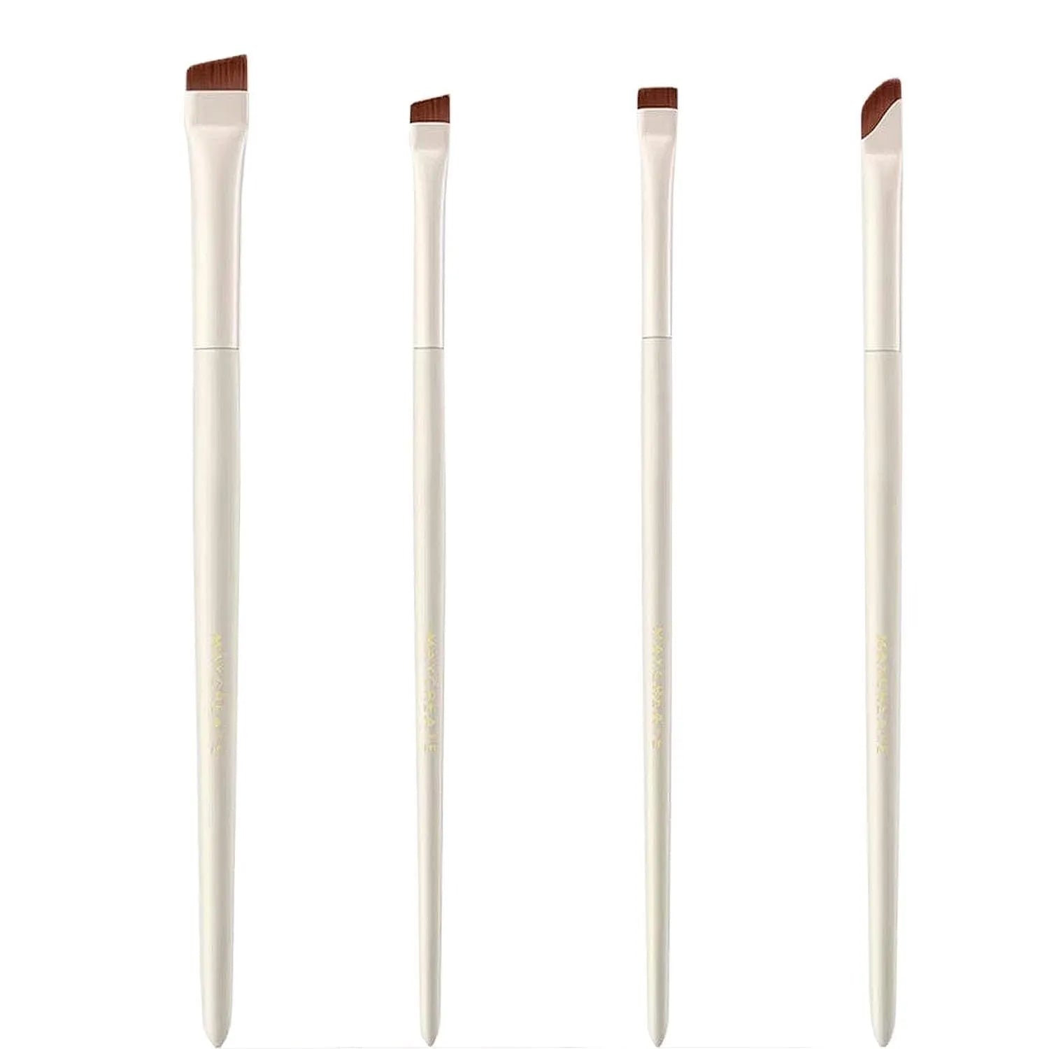 Four angled eyeliner and brow brushes with ultra-thin tips in a leather case.