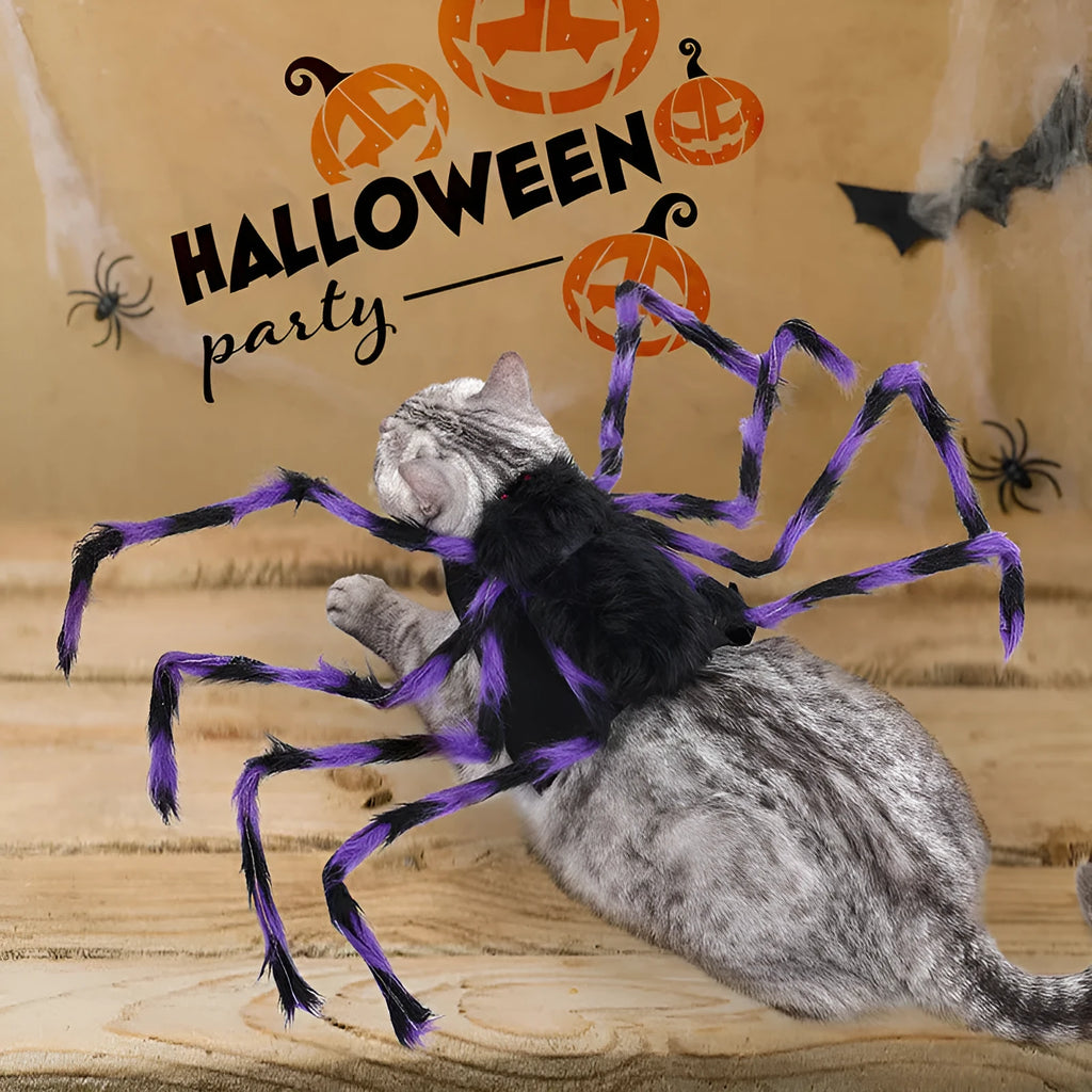 Halloween pet spider costume with eight legs in polyester available sizes S M L