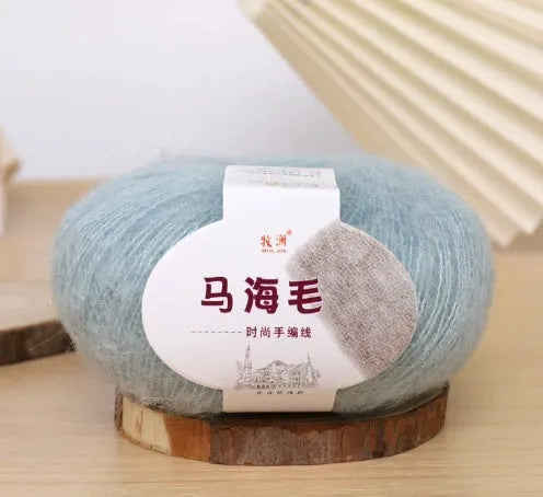 Mohair wool ball for DIY scarf knitting and crochet in Inverness thread style with multiple colour options