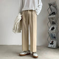 Loose Korean style white wide leg trousers in polyester fibre for teenagers casual wear