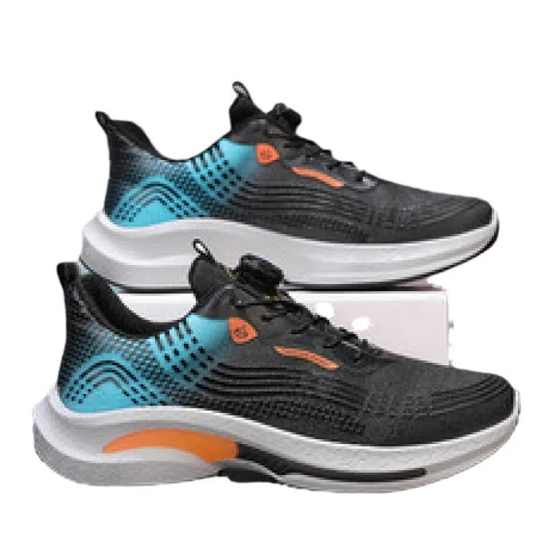 Men's low-top sneaker with mesh lining and a rotating buckle closure on a rubber sole.