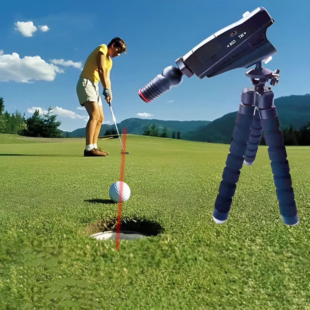 Golf putter laser aiming instrument showing laser sight alignment technology