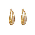 Fashion OL zircon oval ear ring, thick gold plated copper, geometric women earring