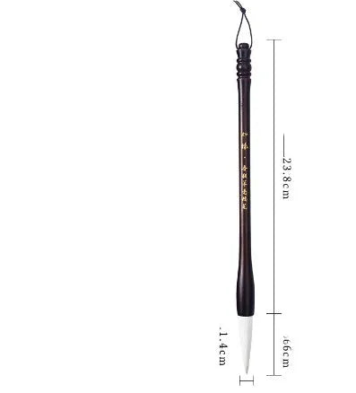 Large traditional Chinese calligraphy brush with wolf and sheep hair bristles and big bucket handle