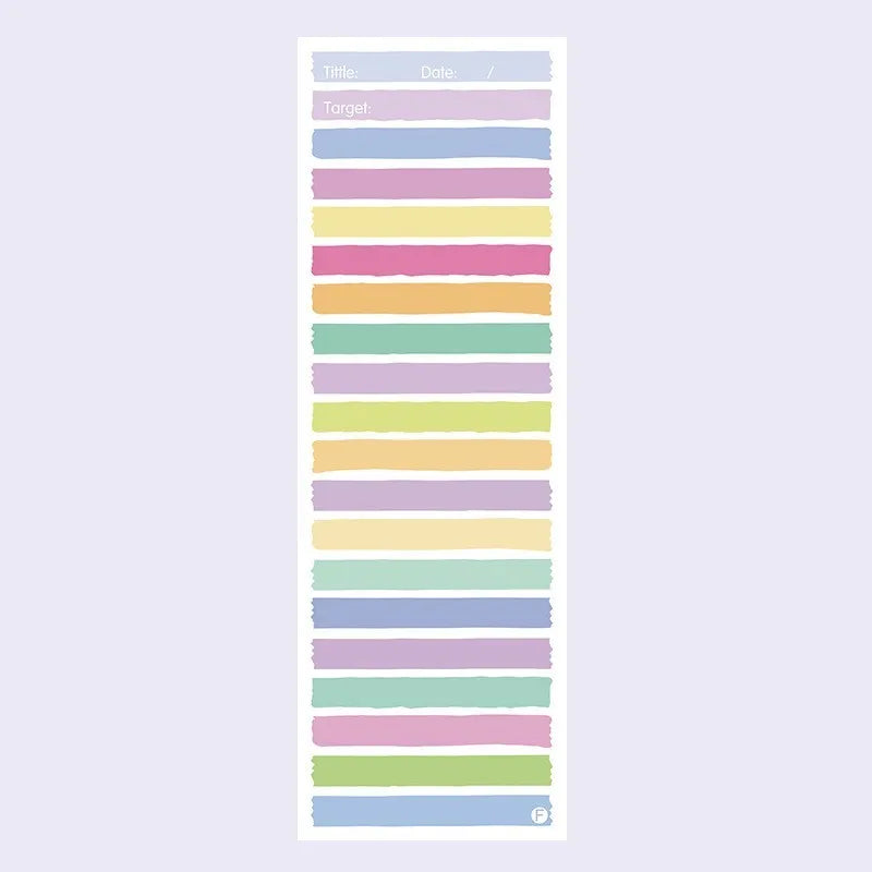 Cartoon student notepad with plastic cover in colour-striped designs measuring 90x248mm