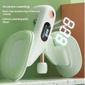 Pelvic floor muscle trainer device in gray colour with counting display and spring mechanism