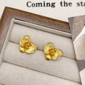 Women's retro floral earrings in electroplated copper with gold or silver finish
