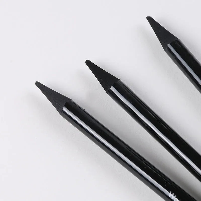 Wooden graphite and carbonized drawing pencils for artists on suction card packaging