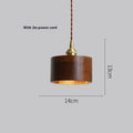 Black walnut single-head droplight chandelier with copper wood art construction