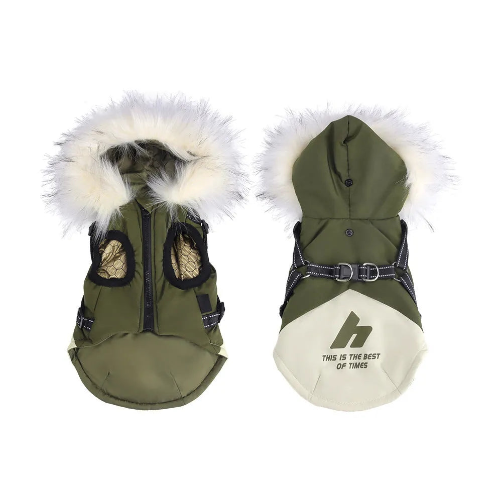 Velvet cold protection pet dog vest in sapphire blue for small breeds Teddy and Bichon