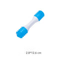 Dual-colour TPR puppy teething chew toy with dental cleaning texture in three available sizes