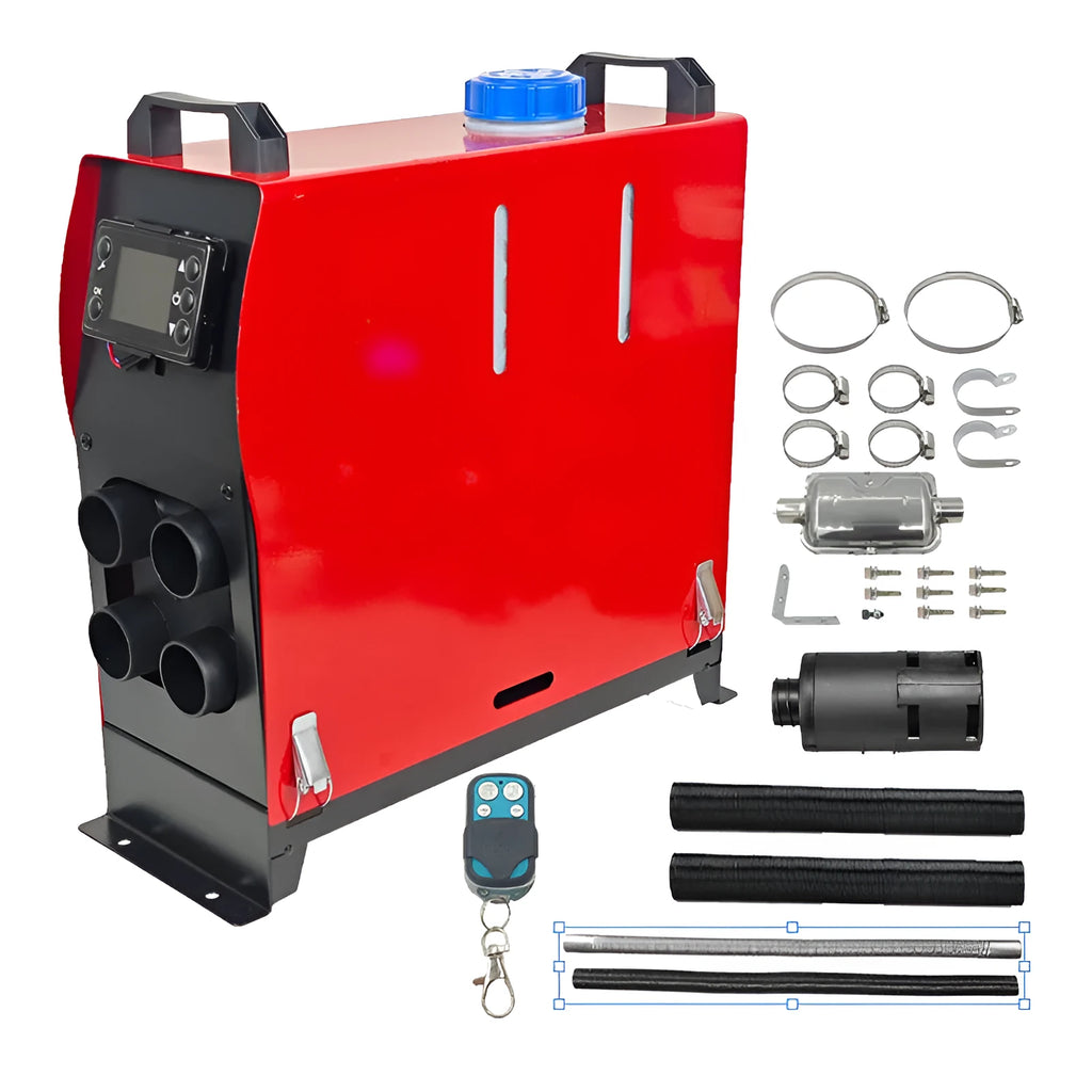 Red vertical integrated diesel parking heater for car warm air blower 12V/24V