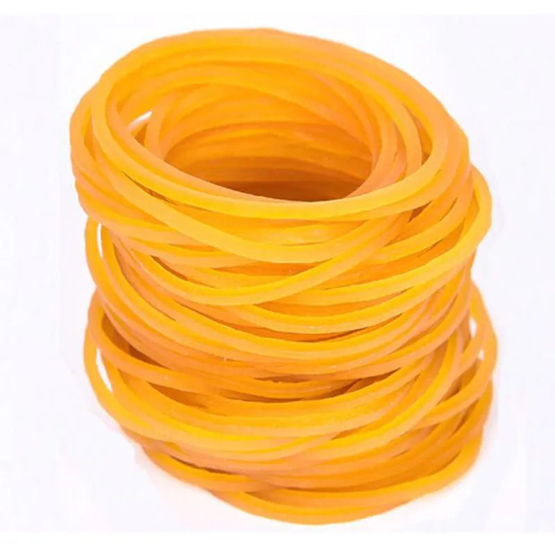 500g pack of assorted natural rubber bands in seven different diameter sizes