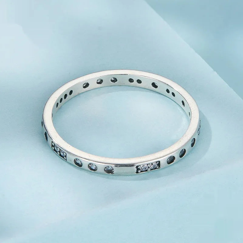 Silver I Love You ring with Moss Password engraving and oxidised black finish.