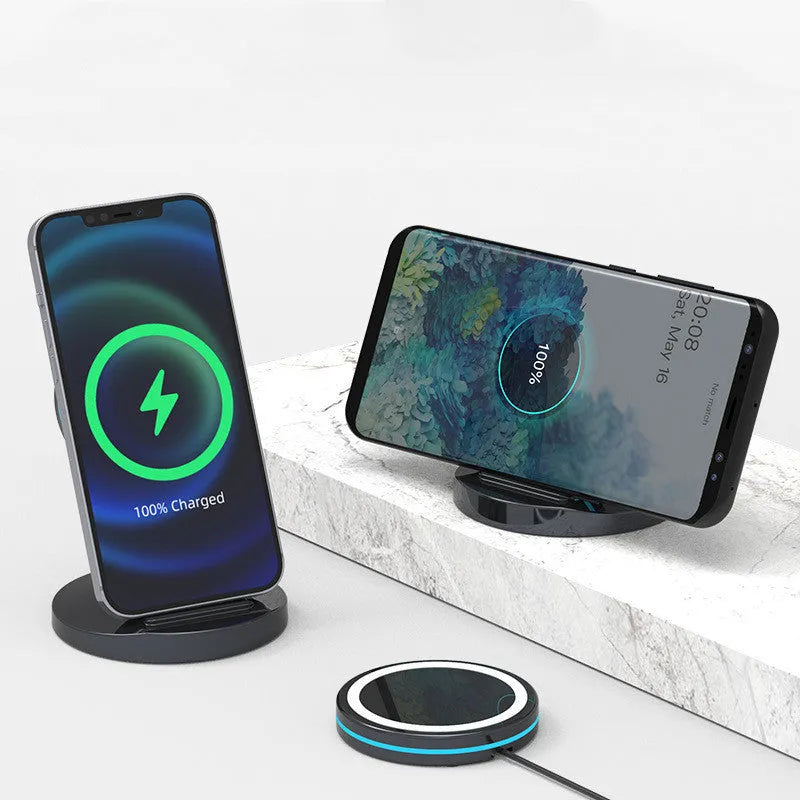 Folding magnetic wireless charging stand compatible with iPhone 12 Magsafe technology