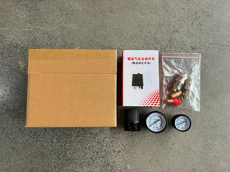 Air compressor pressure regulating valve switch with 12MM connector and 220V 380V rating label