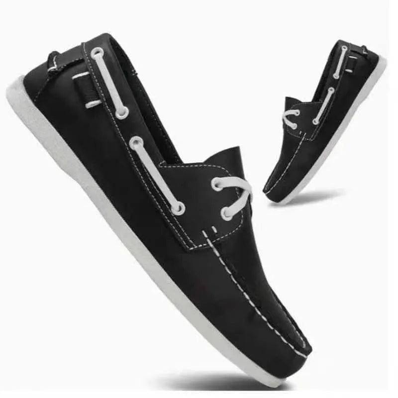 Men's British style casual shoes with artificial PU upper in black colour option
