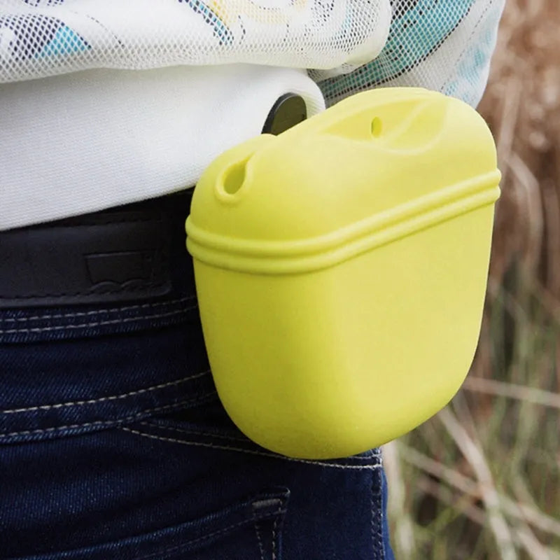 Silicone dog training treat waist bag with clip and magnetic closure in multiple colours
