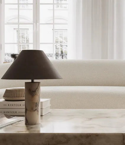 Black modern simplicity marble table lamp with choice of EU or US power plugs