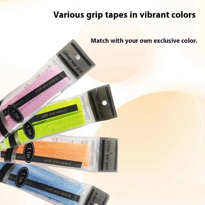 Peak racket grip tape with colour keel options including black ribbon, gray, green, pink, red, sky blue