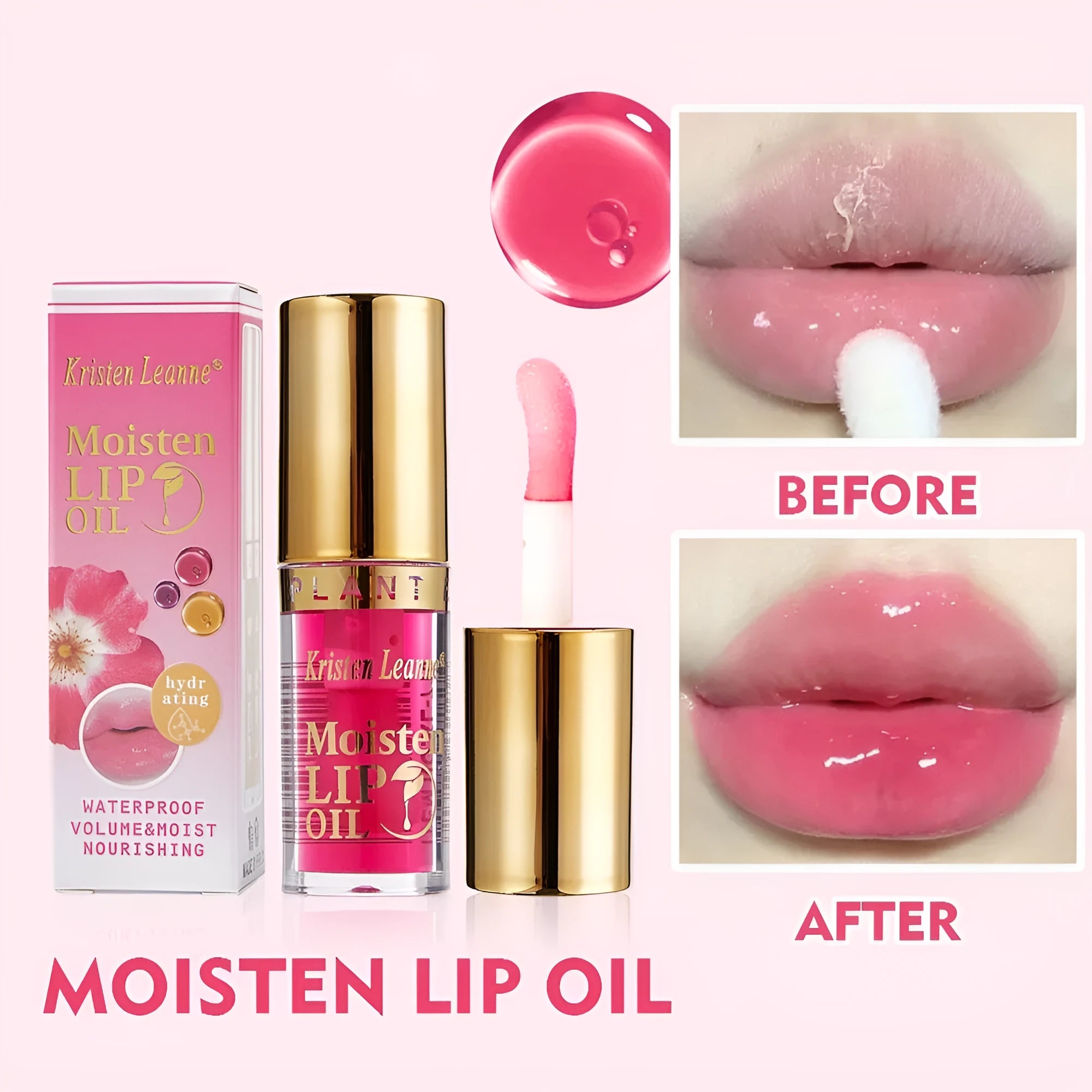 Water-lock moisturising lipstick tube with colour options for sets of 1, 2, 3, or 4.