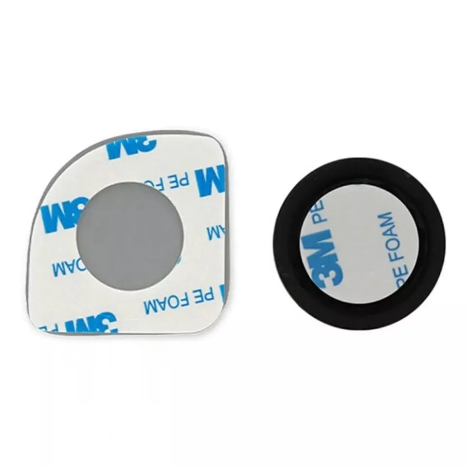 White glass car blind spot mirror with 360-degree adjustable mount and fan shape