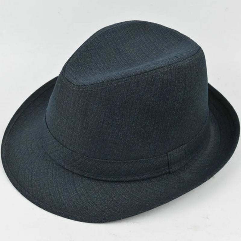 Men's fedora hat in suit material or linen available in sizes 57cm to 60cm circumference