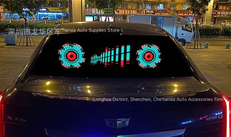 Car music voice control rhythm lamp with electroluminescent panel showing themed light pattern