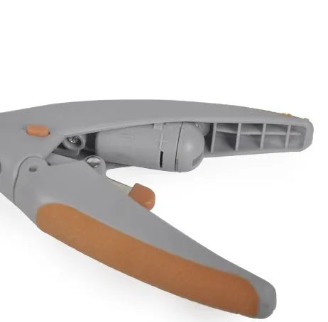 Dog nail trimmer with LED light and blood line indicator showing ABS plastic construction
