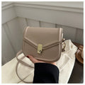 Niche textured PU shoulder messenger bag in soft horizontal square clamshell design