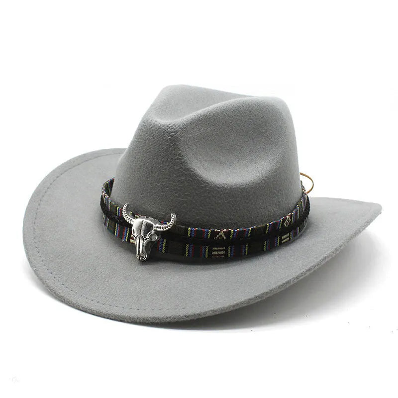 Western cowboy hat with bell crown in multiple colour options on a neutral background.