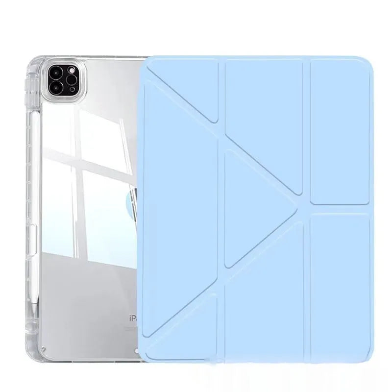 Transparent acrylic tablet protective cover with magnetic bracket for iPad models