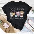 Black cotton t-shirt with short sleeves and round neck in straight cut for casual summer wear