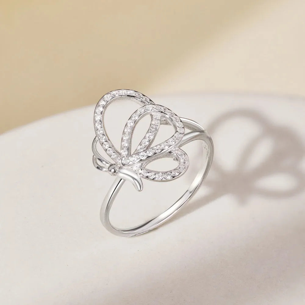 S925 sterling silver ring with zircon inlay geometric quadrilateral shape women jewellery