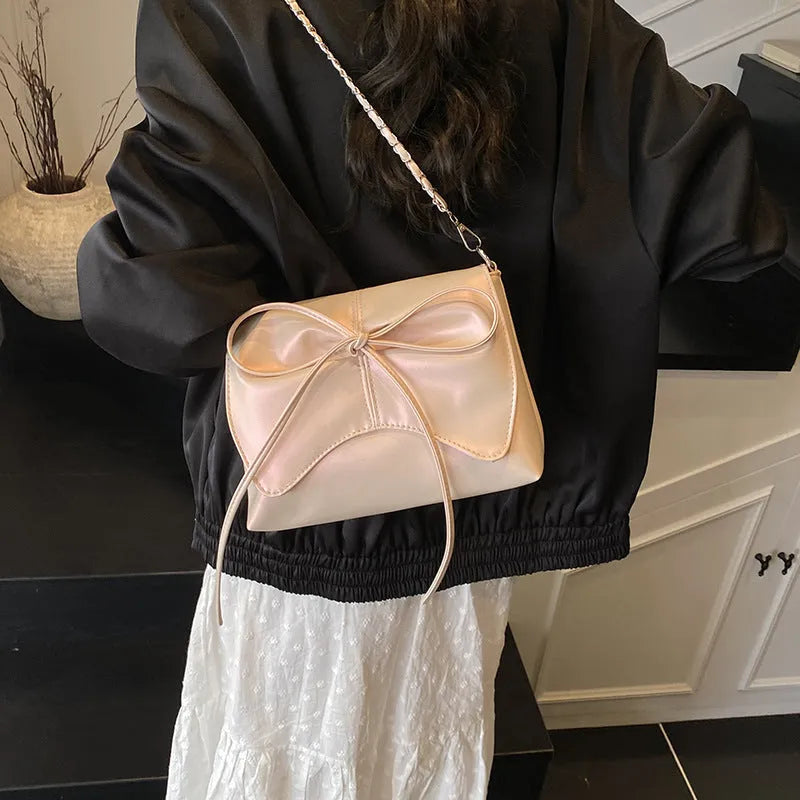 Women's large capacity horizontal square underarm bag in PU material with sewing line details and multiple colour options