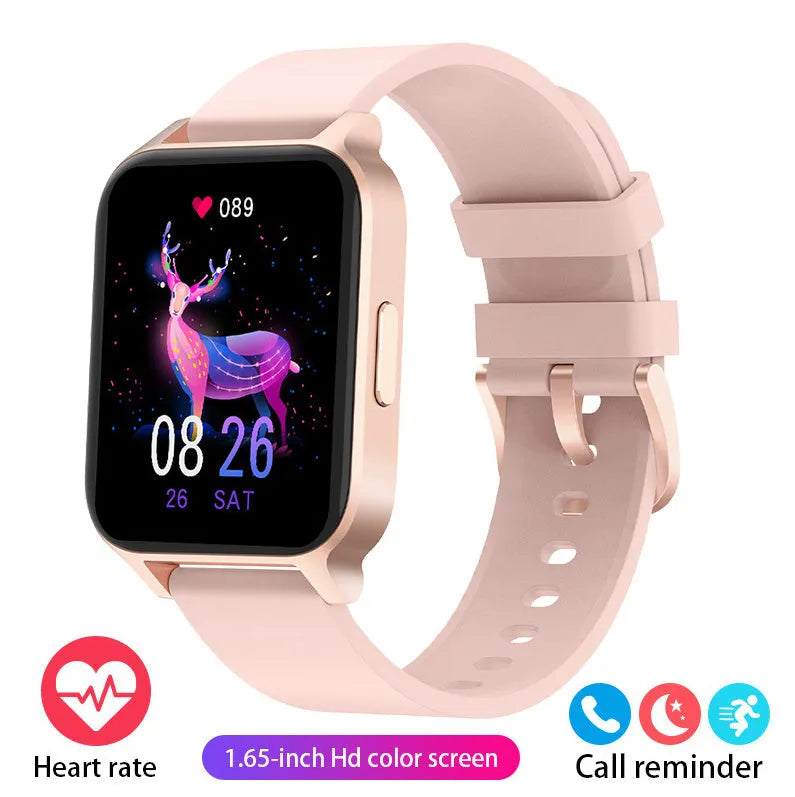 Smart colour screen health watch with black mesh strap displaying heart rate monitoring interface