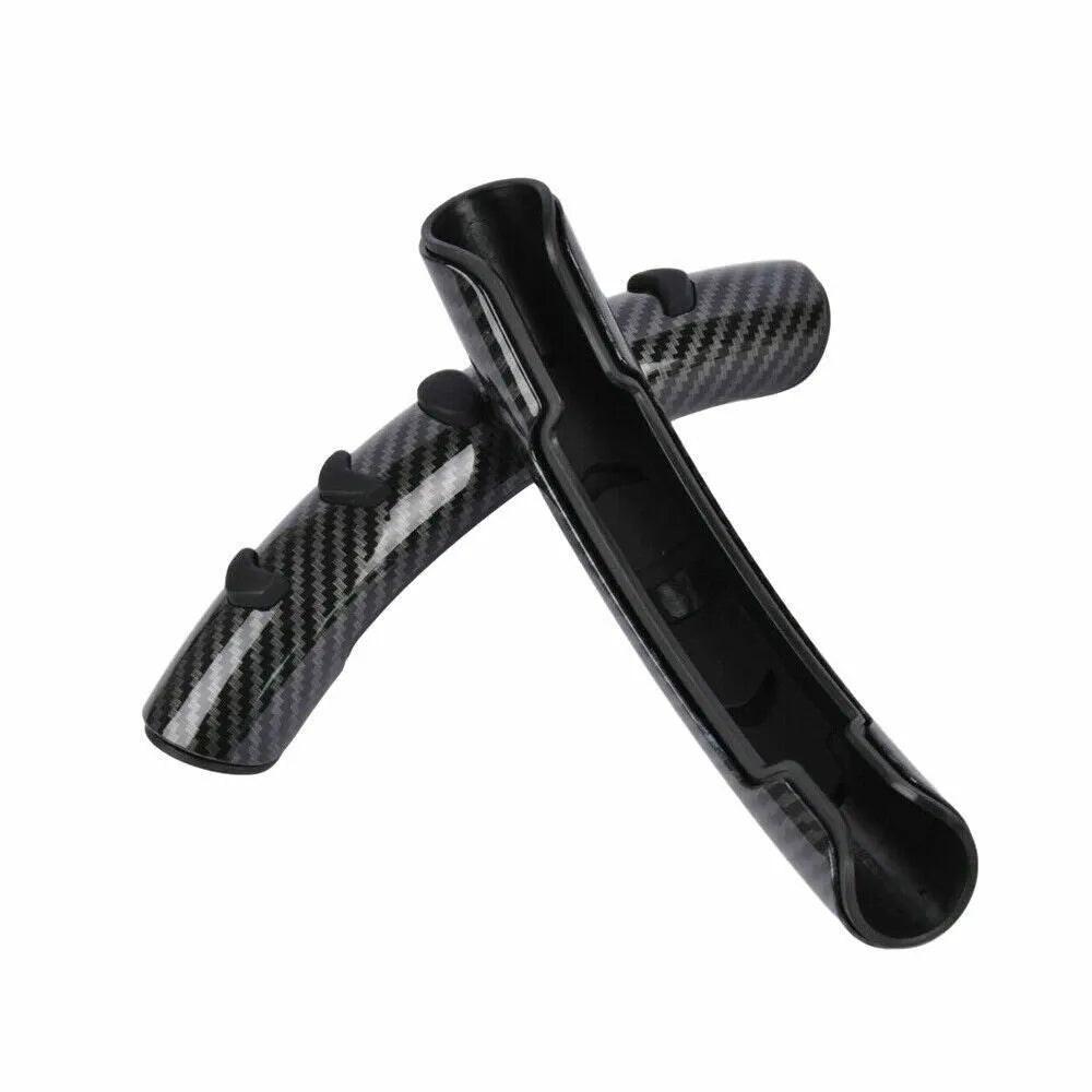 Carbon fibre black steering wheel anti-slip sleeve on 38cm diameter wheel