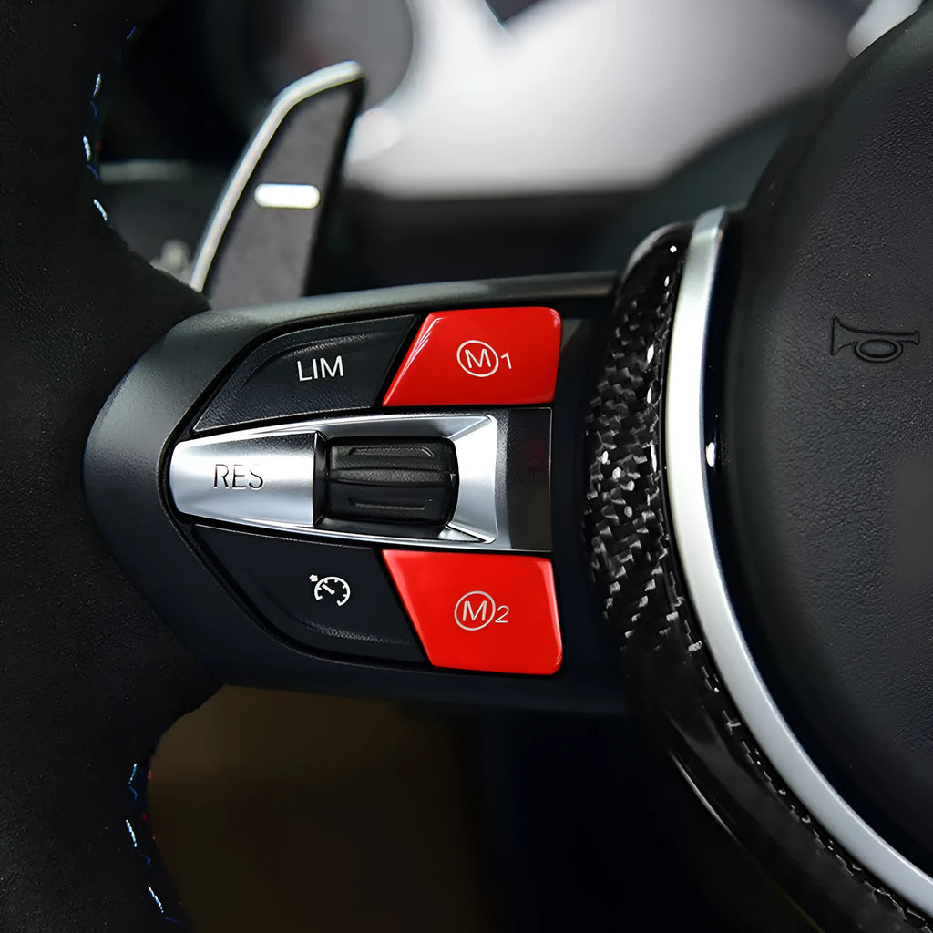 BMW steering wheel M1 M2 mode buttons in red and blue ABS plastic for F30 and F34 models