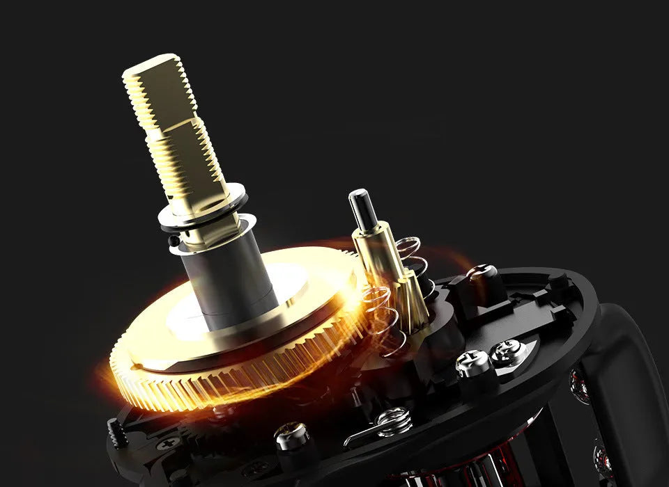 Drip wheel fishing reel showing left and right hand wheel options with rocking wheel line system